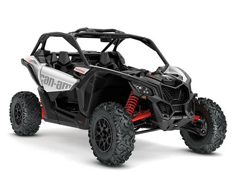 Can-Am Maverick X3 X RC Turbo Side by Side ATV in Silver and Black with Red Suspension