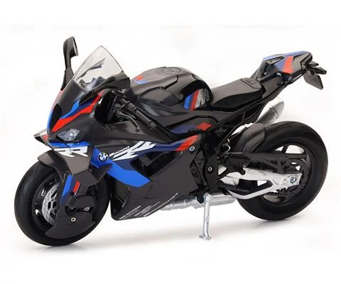 BMW M 1000 RR Motorcycle in Black with Red White and Blue Deco - NEW-RAY