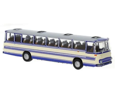 1973 Fleischer S5 Bus in Blue and Light Beige - BREKINA