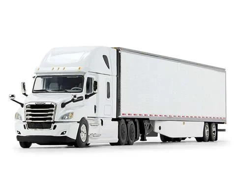Freightliner 2018 Cascadia High-Roof Sleeper and 53 Utility Trailer with Carrier Reefer and Skirts in White