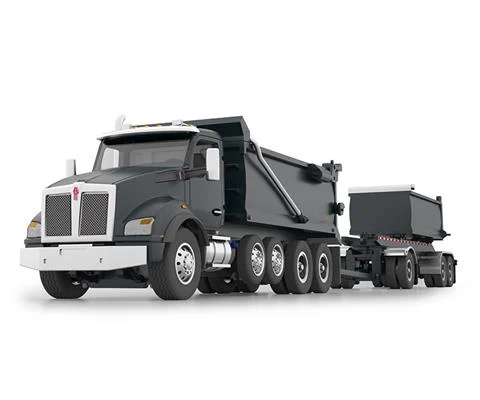 Kenworth T880 Rogue Dump Truck and Rogue Transfer Dump Trailer in Black - DCP