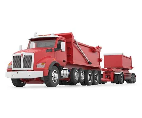 Kenworth T880 Rogue Dump Truck and Rogue Transfer Dump Trailer in Viper Red - DCP