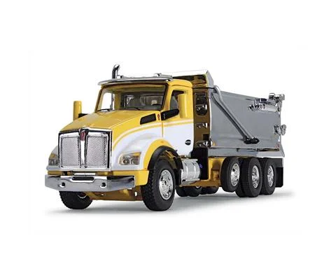 Kenworth T880 Rogue Dump Truck in Yellow White and Chrome - DCP