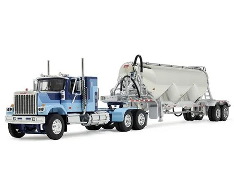 GMC General with 34 Flat Top Sleeper in Blue with Heil Pneumatic Tank Trailer - DCP