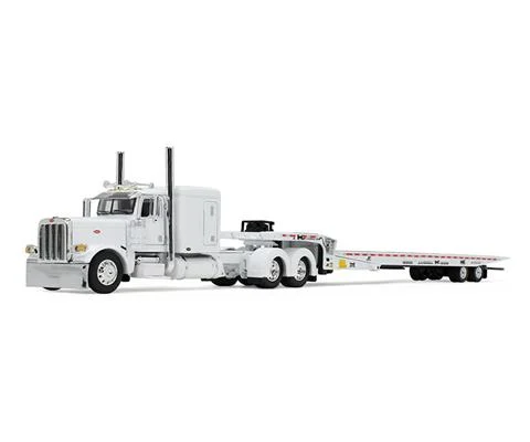 Peterbilt Model 389 with 63 Flat Top Sleeper and Landoll 440B-50CA Traveling Axle Trailer