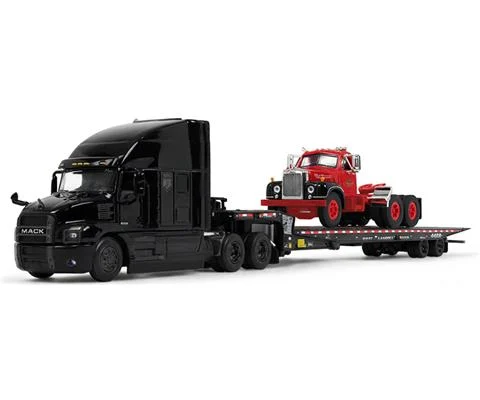 Mack Anthem Sleeper and Landoll 440B-50CA Traveling Axle Trailer with Mack B-61 Day Cab Load - Mack Anniversary