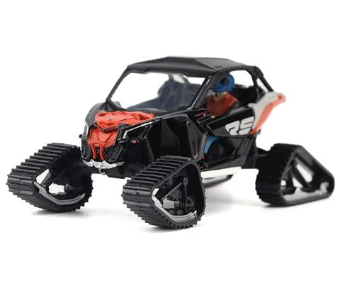 Can-Am Maverick X3 X rs Turbo RR Side-by-Side ATV with Tracks in Chalk Gray and Magma Red - Winter Version