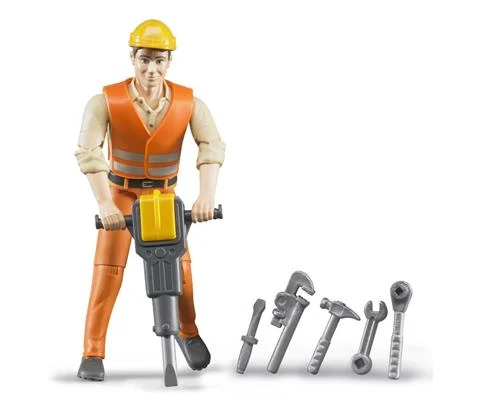 Construction Worker with Accessories - BRUDER