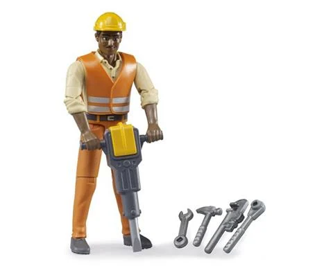 Construction Worker with Medium Skin and Accessories - BRUDER