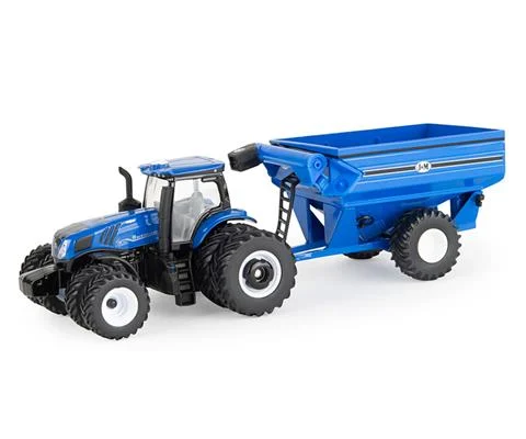 New Holland T8 385 with Grain Cart in Blue - ERTL