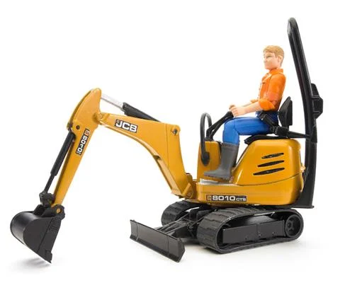 JCB Micro Excavator 8010 CTS with Male Construction Worker - BWorld series