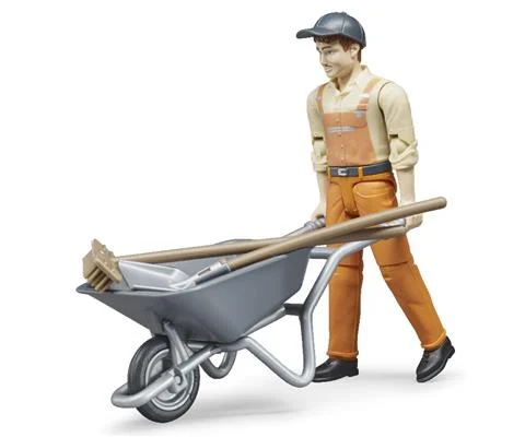 Municipal Maintenance Worker Figure with Accessories - BRUDER