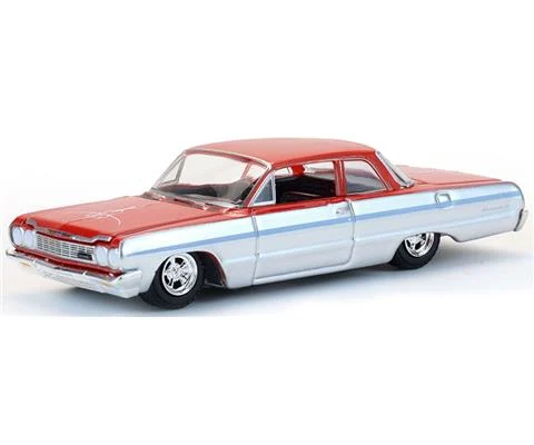 1964 Chevrolet Biscayne Lowrider in Silver Metallic and Red Two-Tone