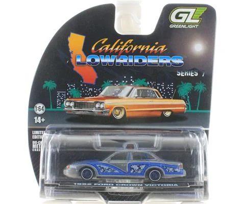 1992 Ford Crown Victoria Lowrider in Raw Body Silver with Lightbar - GREENLIGHT