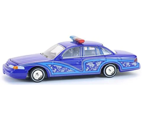 1992 Ford Crown Victoria Lowrider in Blue with Lightbar - GREENLIGHT