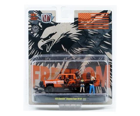 1973 Chevrolet Cheyenne Super 30 in Orange and Black with Two Figures - Freedom