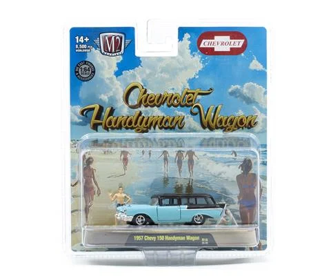 1957 Chevy 150 Handyman Wagon in Aqua Blue and Black - M2MACHINES