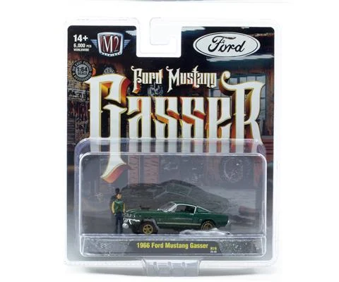 1966 Ford Mustang Gasser in Green with Varsity Kid Figure - M2MACHINES