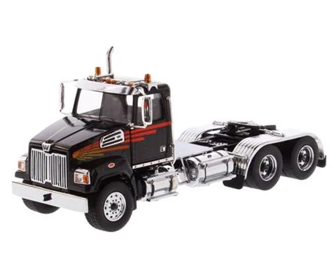 Western Star 4700 SF Tandem Day Cab in Metallic Black - DIECAST MASTERS