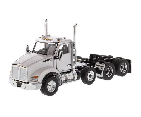 Kenworth T880 SBFA Day Cab Pusher-Axle Tandem Tractor in Metallic White - Cab Only