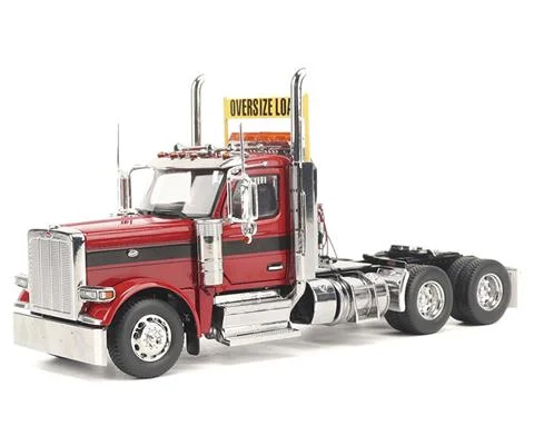 Peterbilt Model 589 131 BBC Day Cab Tandem Axle Semi in Legendary Red - DIECAST MASTERS