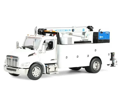 Peterbilt Model 536 Auto-Crane Titan85-Body HC14-Crane Work Truck with AC40 Compressor and Miller Trailblazer Welder in White