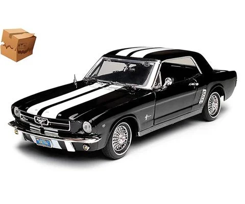 1964 1/2 Ford Mustang Coupe in Black with White Stripes - MOTORMAX