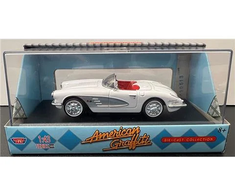 1958 Corvette Convertible in White and Silver - American Graffiti