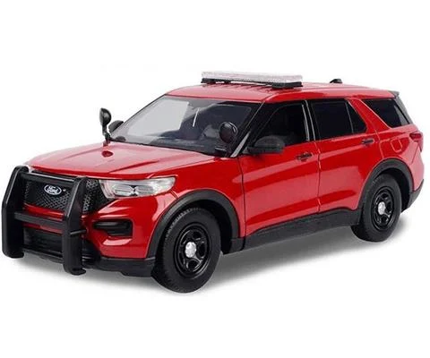 Police - 2022 Ford Police Interceptor Utility in Red with Light Bar