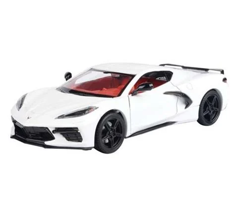 2020 Chevrolet Corvette Stingray C8 in White with Red Interior - MOTORMAX