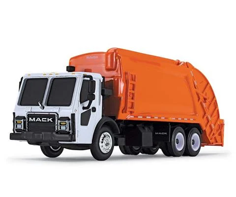 Mack LR Refuse Truck with McNeilus Meridian Rear Loader in White and Orange - FIRST GEAR