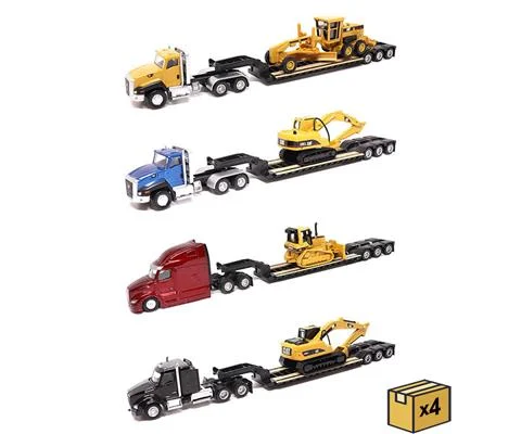 Caterpillar Machines with Tractor and Lowboy 16-Piece Master Case