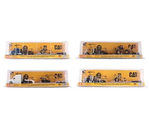 Caterpillar Machines with Tractor and Lowboy Series II - 4-Piece Case