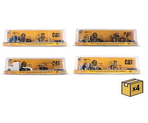 Caterpillar Machines with Tractor and Lowboy Series II - 16-Piece MASTER Case