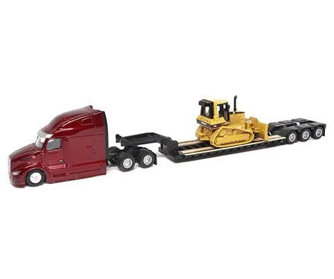 Peterbilt Model 579 UltraLoft Tandem Tractor with Lowboy Trailer and Caterpillar D5M Dozer - DIECAST MASTERS
