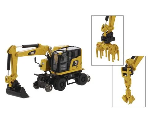 Caterpillar M323F Railroad Wheeled Excavator - Safety Yellow Version - High Line Series