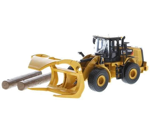 Caterpillar 950M Wheel Loader with Log Fork and Bucket Attachment - DIECAST MASTERS