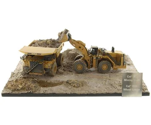 Weathered Caterpillar 994K Wheel Loader and CAT 797 Mining Truck - Weathering Series