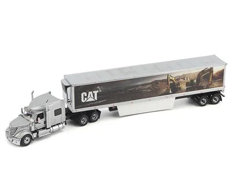 International Lonestar Sleeper in White with Cat Mural Trailer - DIECAST MASTERS