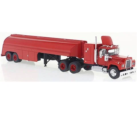 1966 Mack RS 700 with Tanker Trailer in Red - BREKINA