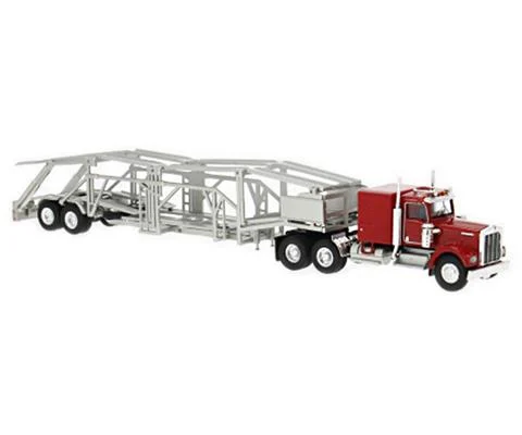 1977 Kenworth W 900 Car Transport in Red and Silver - BREKINA