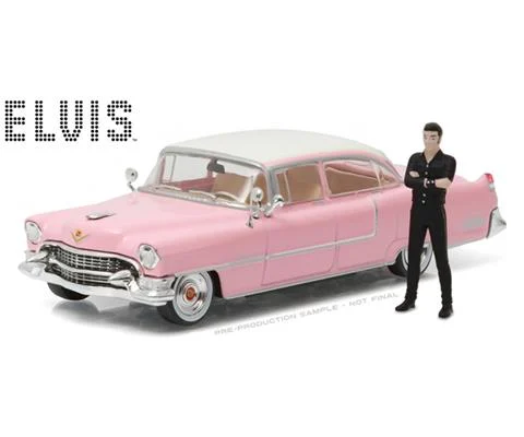 1955 Cadillac Fleetwood Series 60 Pink Cadillac with Elvis Presley Figure 1935-77