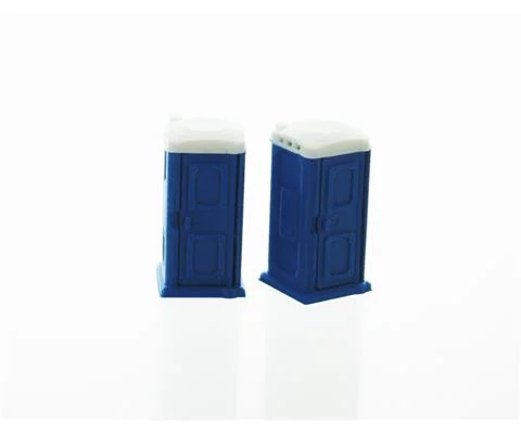 Porta-Potty - 2 Pack - blue and white with opening doors