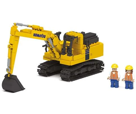 Komatsu Tracked Excavator Building Blocks Set with Two Figures - FIRST GEAR