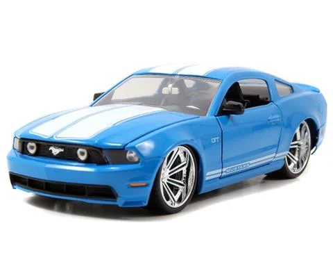 2010 Ford Mustang GT in Blue with White Stripes - JADA TOYS