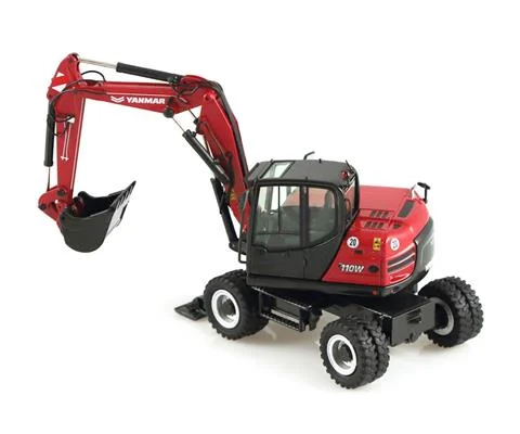 Yanmar B110W Mobile Excavator in Corporate Red - NZG