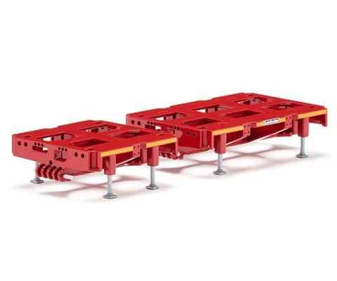 Goldhofer Platforms for 2-Axle and 3-Axle Module Combinations in Red