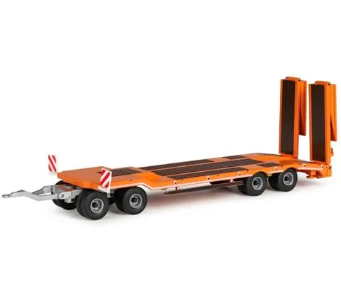 Schwarzmuller Lowboy Trailer 4-Axle with Offset Platform in Orange