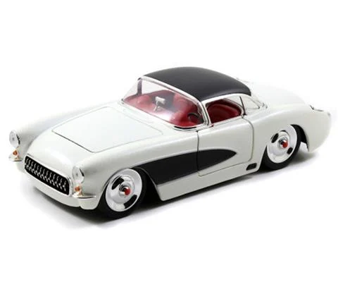 1957 Chevrolet Corvette in White and Black - JADA TOYS
