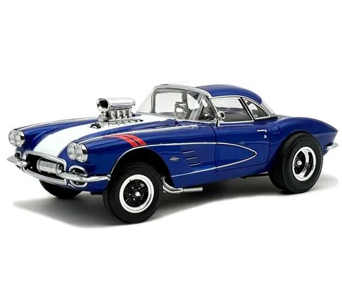1961 Chevrolet Corvette Grand Sport Gasser in Metallic Admiral Blue with White Center Stripe - ACME